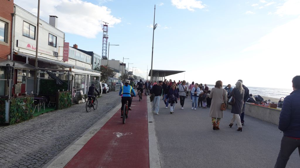 Reges Treiben an einem Sonntag auf der Strandpromenade
